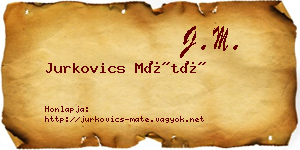 Jurkovics Máté névjegykártya